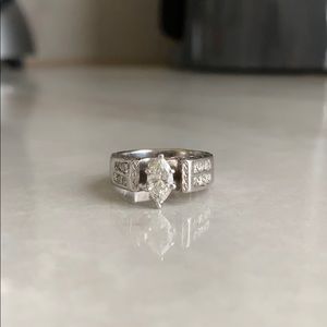 14k marquise diamond wedding ring